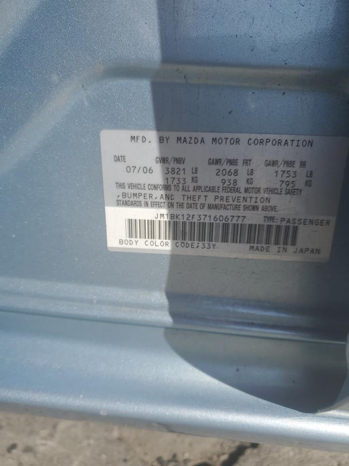 2007 Mazda 3 I VIN: JM1BK12F371606777 Lot: 82731585