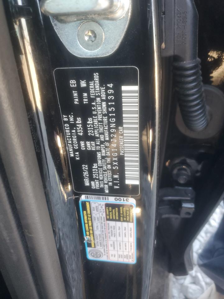 2022 Kia K5 Lxs VIN: 5XXG14J29NG151394 Lot: 82382235