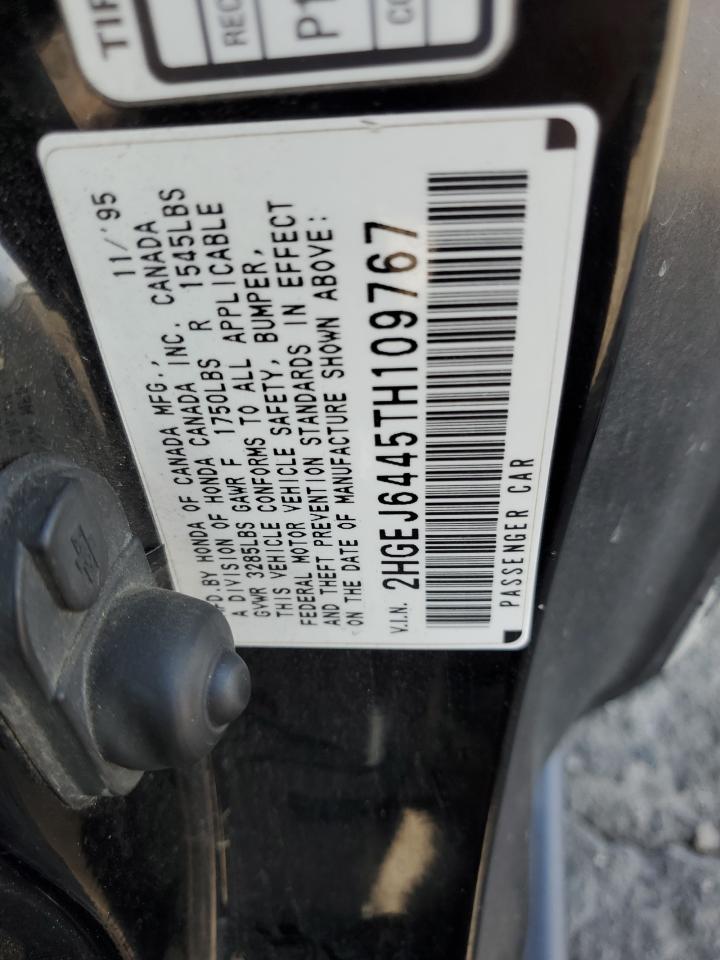 1996 Honda Civic Dx VIN: 2HGEJ6445TH109767 Lot: 82285185