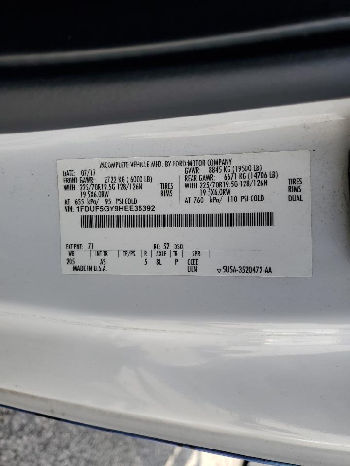 2017 Ford F550 Super Duty VIN: 1FDUF5GY9HEE35392 Lot: 85365415