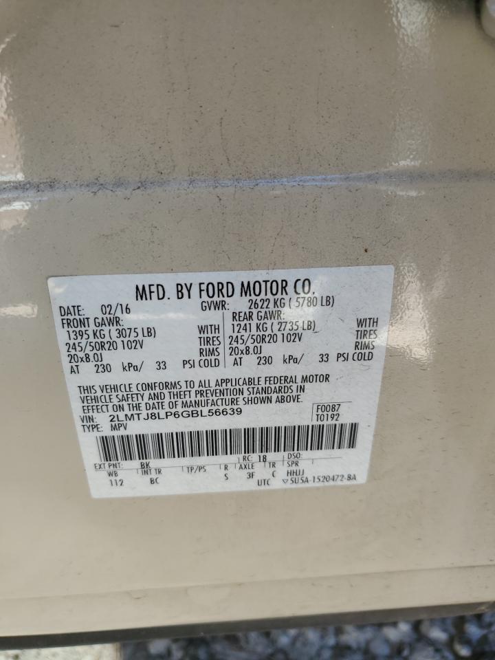 2016 Lincoln Mkx Reserve VIN: 2LMTJ8LP6GBL56639 Lot: 82625385