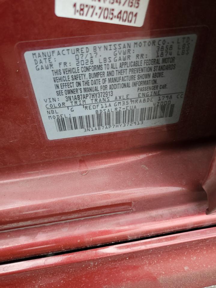 2017 Nissan Sentra S VIN: 3N1AB7AP7HY372913 Lot: 82338755