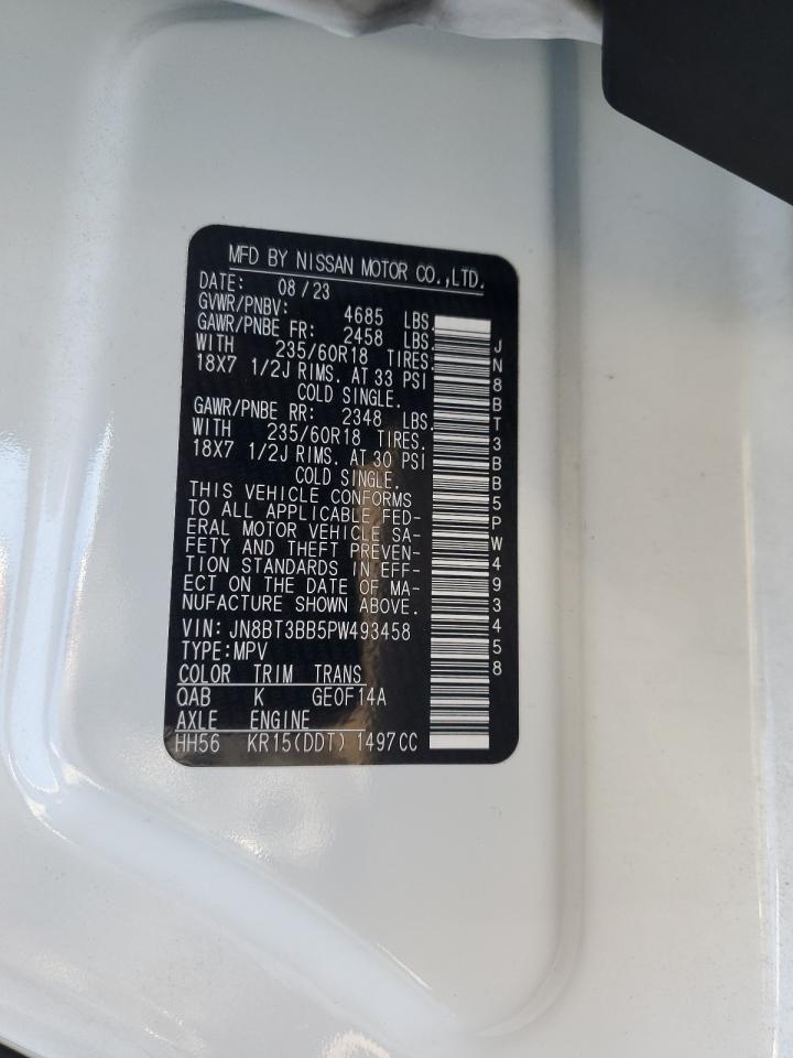 2023 Nissan Rogue Sv VIN: JN8BT3BB5PW493458 Lot: 86261115
