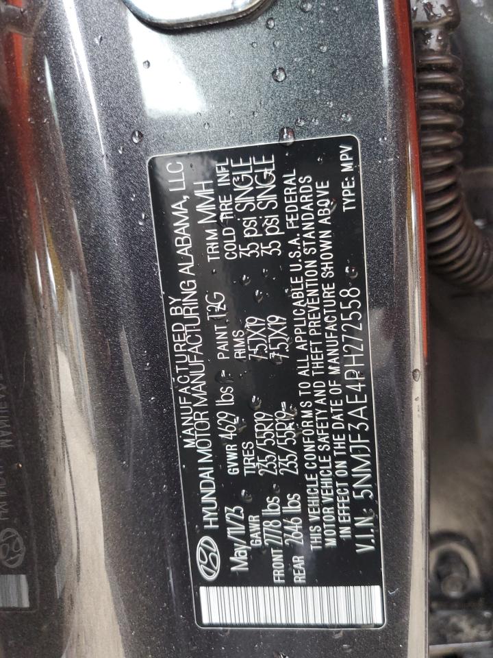 2023 Hyundai Tucson Sel VIN: 5NMJF3AE4PH272558 Lot: 86299185