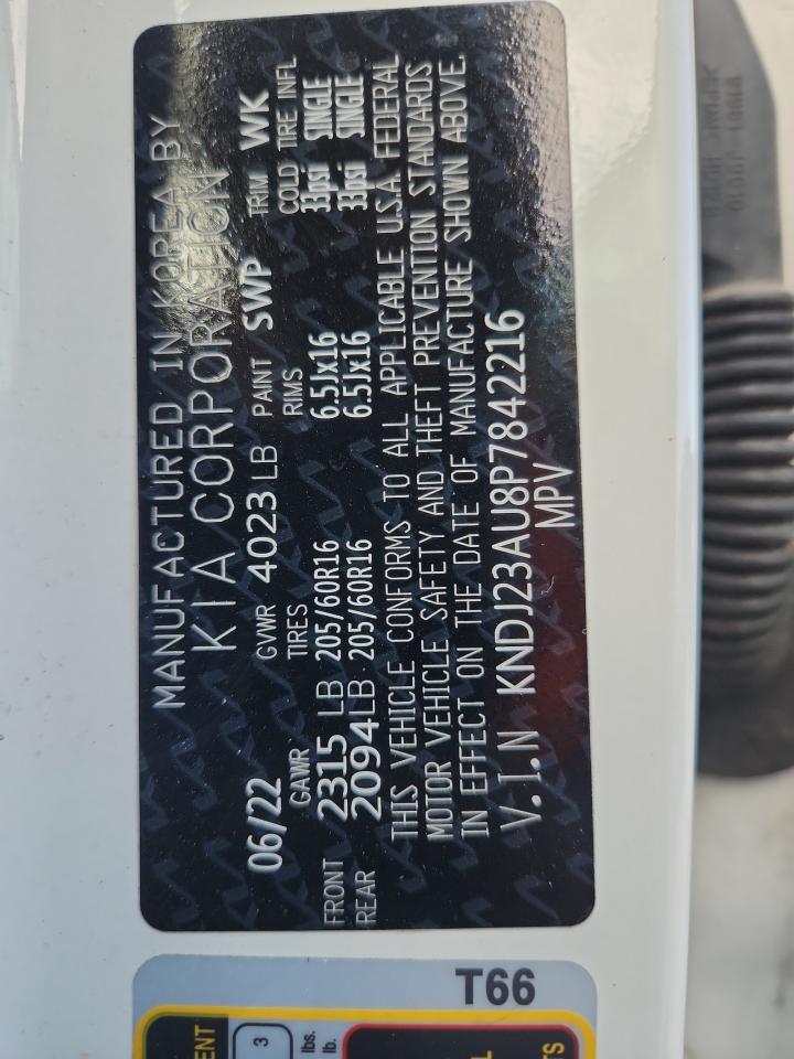 2023 Kia Soul Lx VIN: KNDJ23AU8P7842216 Lot: 84466835