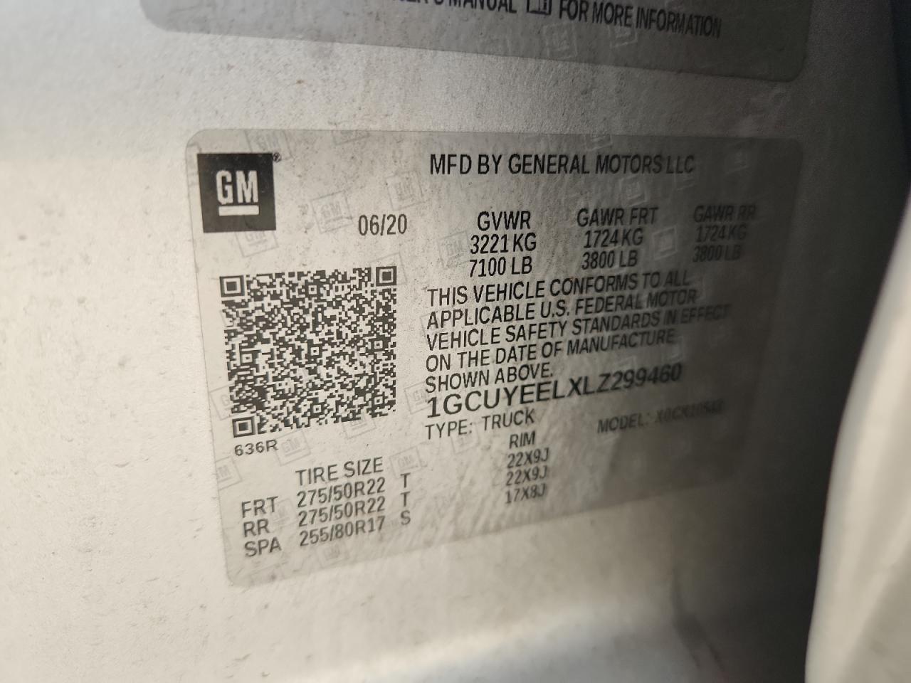 2020 Chevrolet Silverado K1500 Rst VIN: 1GCUYEELXLZ299460 Lot: 85853245