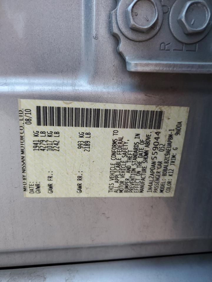 2010 Nissan Altima Base VIN: 1N4AL2AP0AN559044 Lot: 90839985