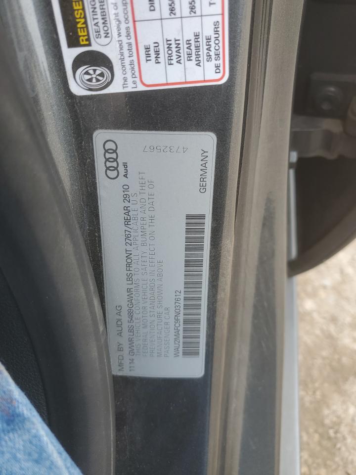 2015 Audi A7 Prestige VIN: WAU2MAFC9FN037612 Lot: 91080065