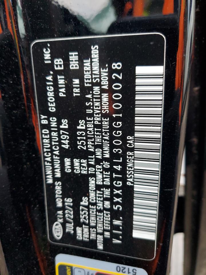 2016 Kia Optima Lx VIN: 5XXGT4L30GG100028 Lot: 85400885