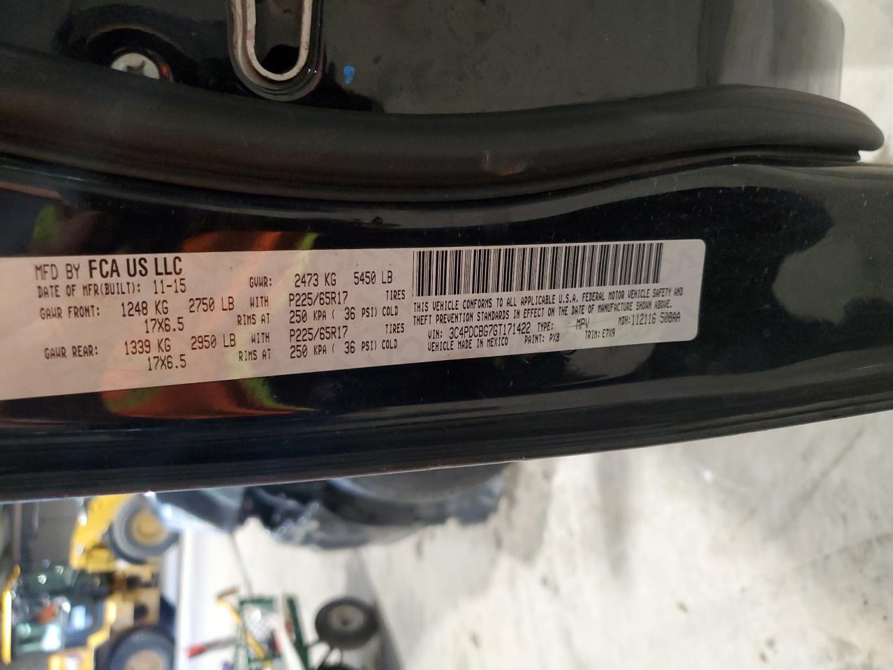 2016 Dodge Journey Sxt VIN: 3C4PDCBG7GT171422 Lot: 85167665