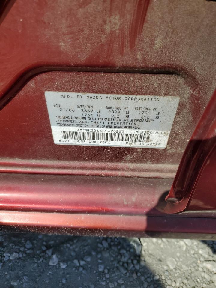 2006 Mazda 3 S VIN: JM1BK323361476225 Lot: 85577105