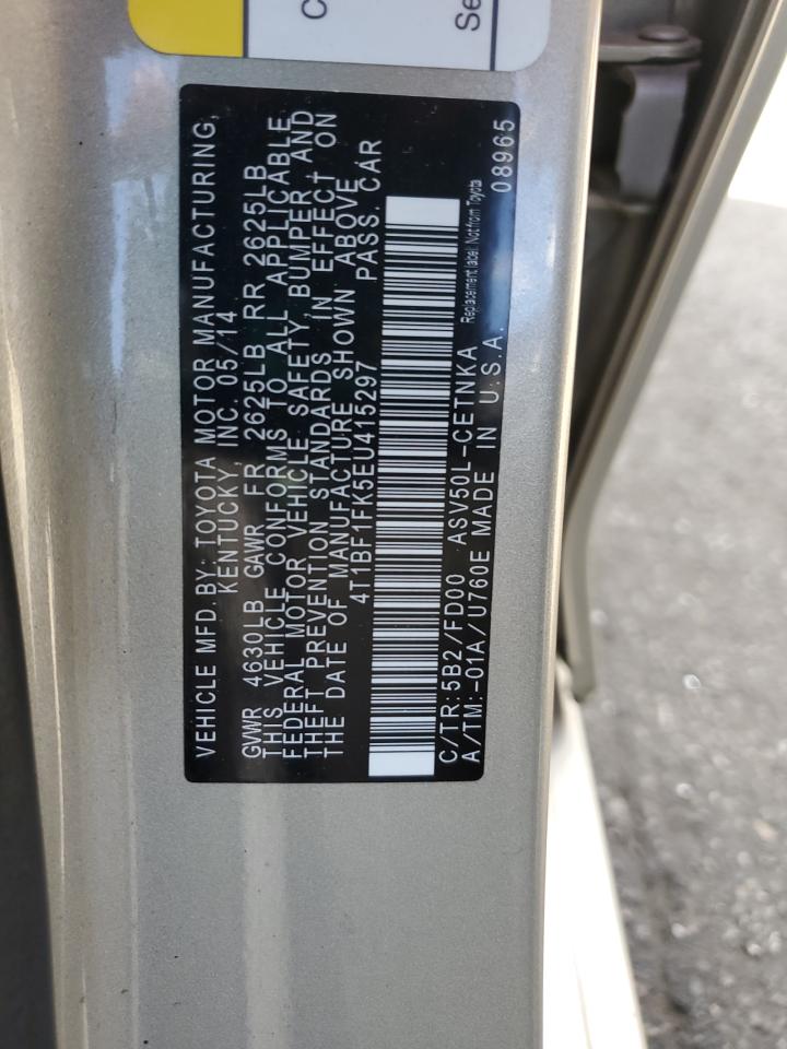 2014 Toyota Camry L VIN: 4T1BF1FK5EU415297 Lot: 72061955