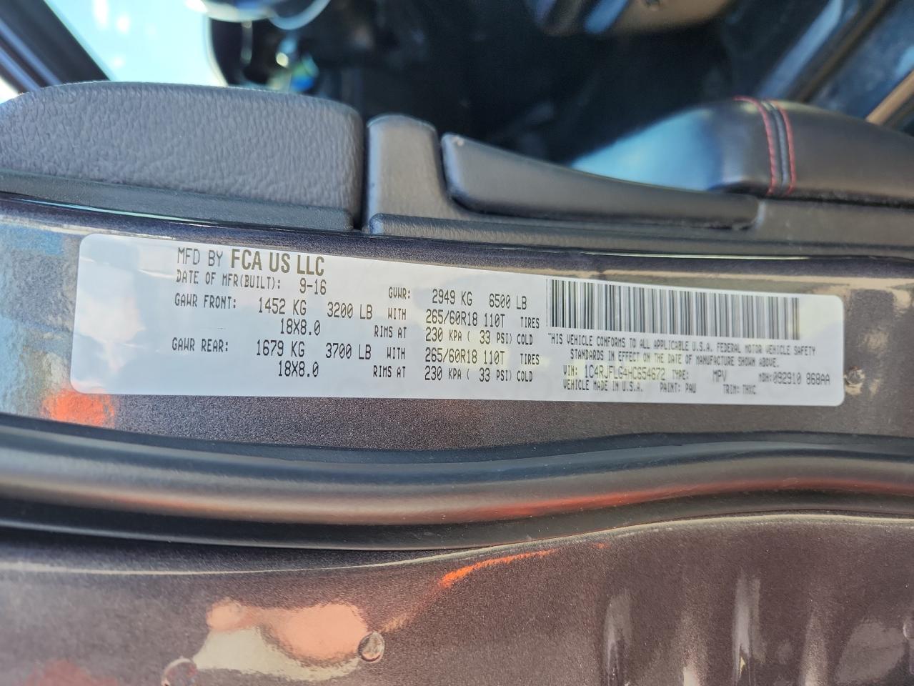 2017 Jeep Grand Cherokee Trailhawk VIN: 1C4RJFLG4HC654672 Lot: 81906815