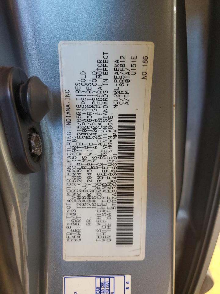 2004 Toyota Sienna Ce VIN: 5TDZA23C64S063791 Lot: 82652355