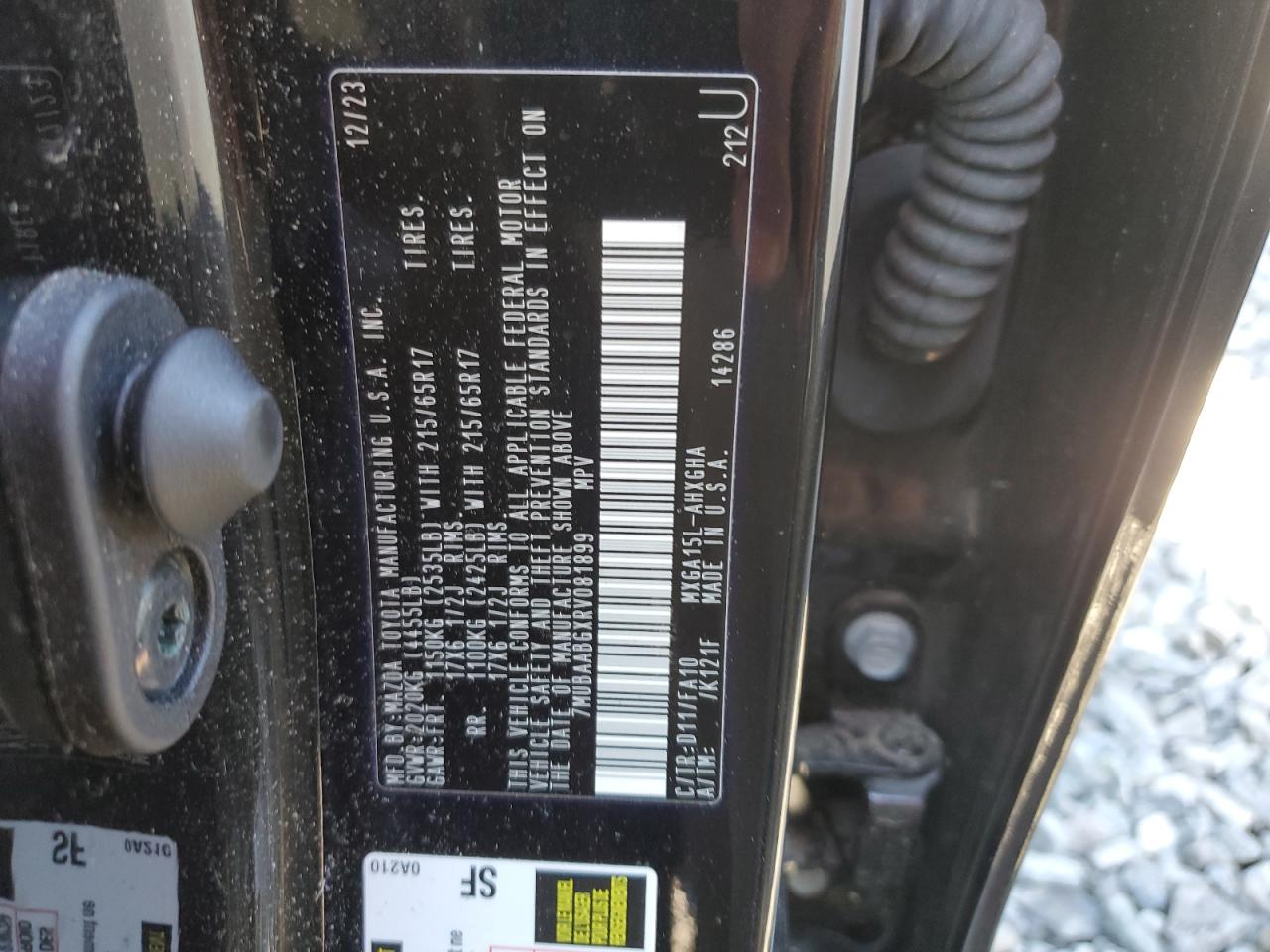 2024 Toyota Corolla Cross Le VIN: 7MUBAABGXRV081899 Lot: 81645225