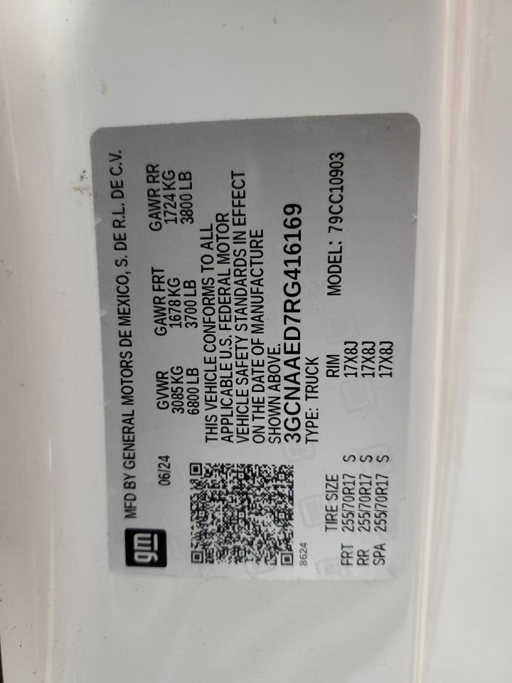 2024 Chevrolet Silverado C1500 VIN: 3GCNAAED7RG416169 Lot: 84642795