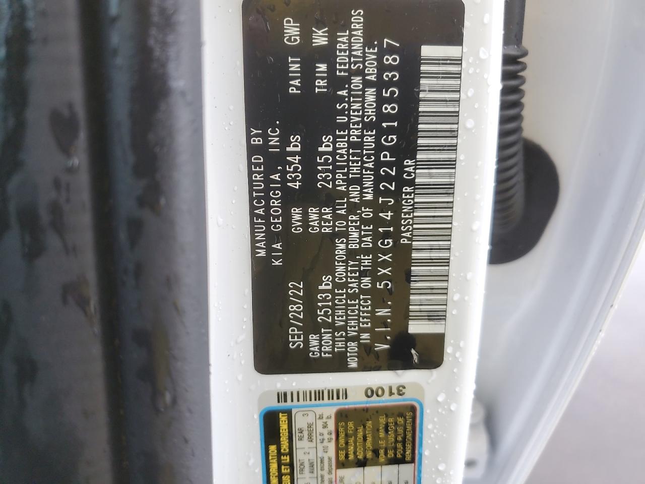 2023 Kia K5 Lxs VIN: 5XXG14J22PG185387 Lot: 84928845