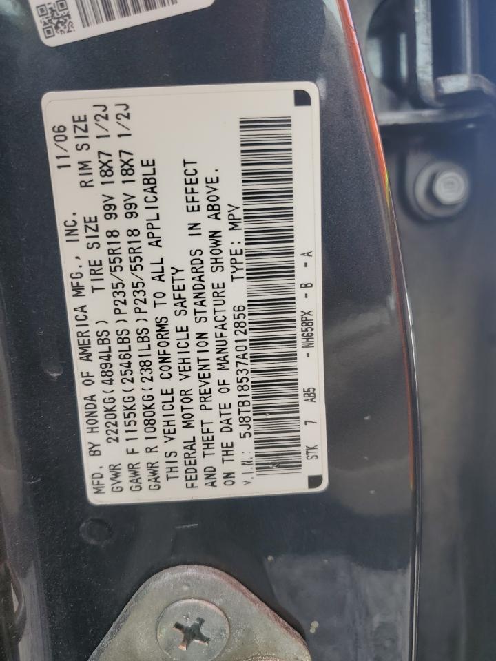 2007 Acura Rdx Technology VIN: 5J8TB18537A012856 Lot: 81826195