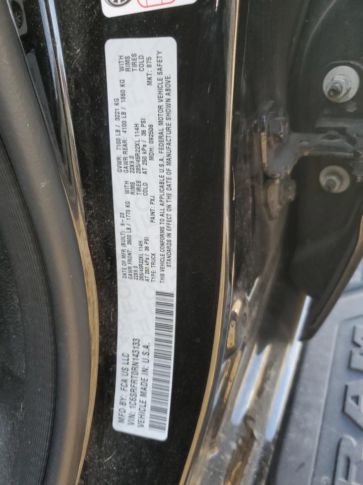 2024 Ram 1500 Laramie VIN: 1C6SRFRT0RN143133 Lot: 84864685