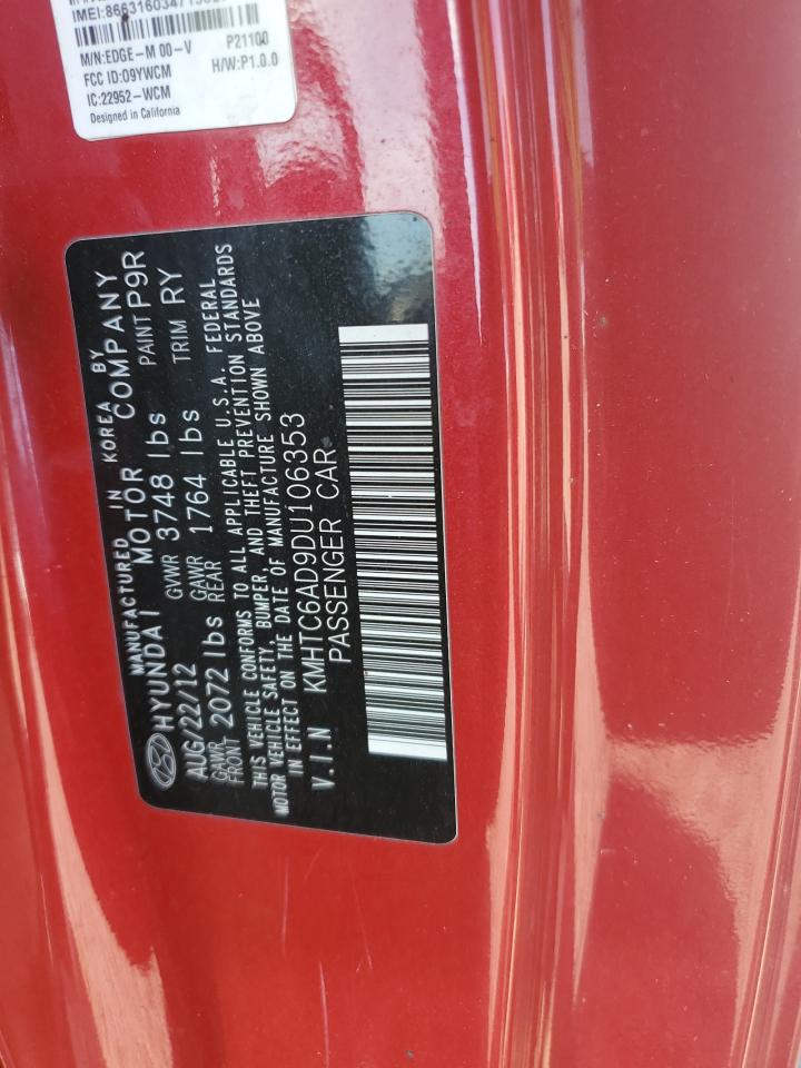 2013 Hyundai Veloster VIN: KMHTC6AD9DU106353 Lot: 82602835