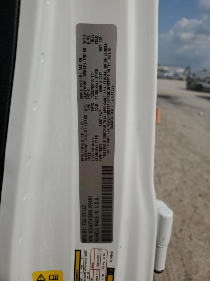 2022 Jeep Gladiator Sport VIN: 1C6HJTAG4NL109491 Lot: 90063825