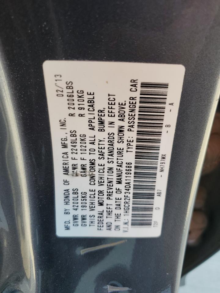 2013 Honda Accord Lx VIN: 1HGCR2F34DA119686 Lot: 87109735