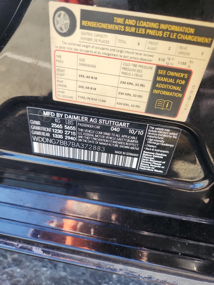 2011 Mercedes-Benz S 550 VIN: WDDNG7BB7BA372883 Lot: 89912685