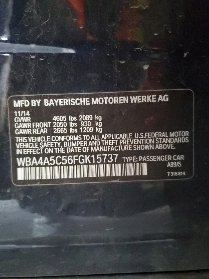 2015 BMW 428 I Gran Coupe VIN: WBA4A5C56FGK15737 Lot: 87251795