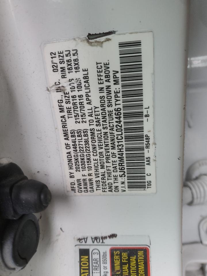 2012 Honda Cr-V Lx VIN: 5J6RM4H31CL024466 Lot: 86246955