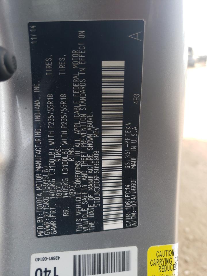 2015 Toyota Sienna Le VIN: 5TDJK3DC6FS096808 Lot: 84650195