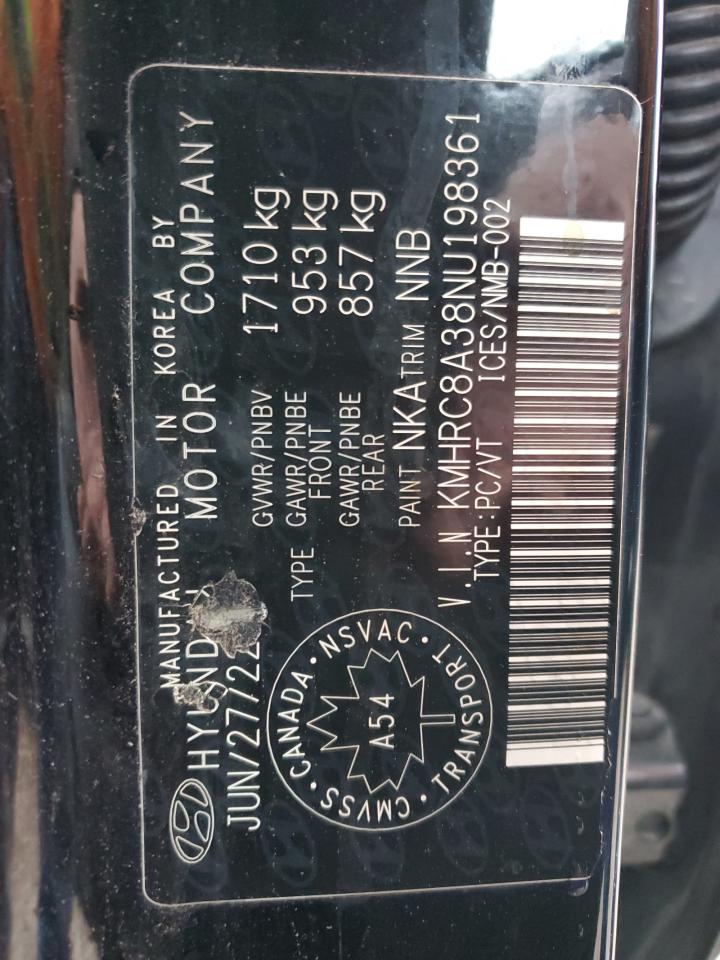 2022 Hyundai Venue Sel VIN: KMHRC8A38NU198361 Lot: 89534485