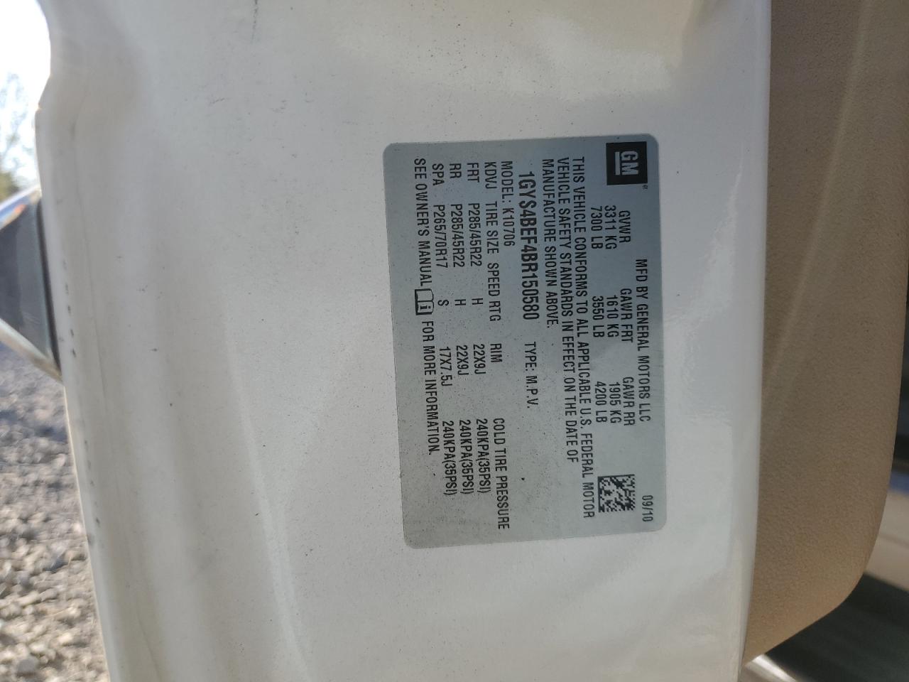 2011 Cadillac Escalade Luxury VIN: 1GYS4BEF4BR150580 Lot: 82340575