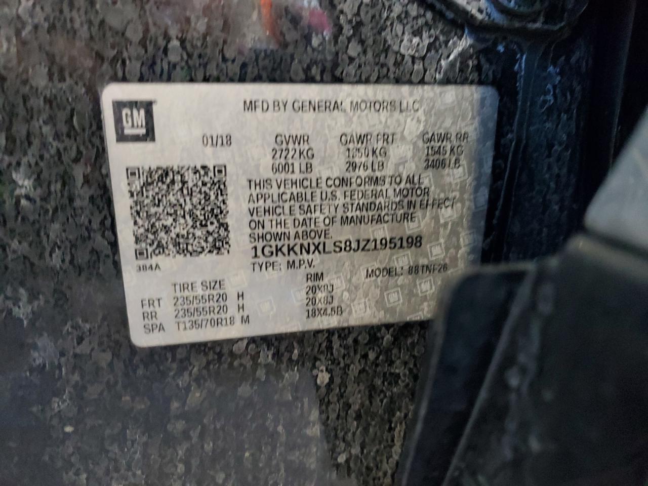 2018 GMC Acadia Denali VIN: 1GKKNXLS8JZ195198 Lot: 85344615