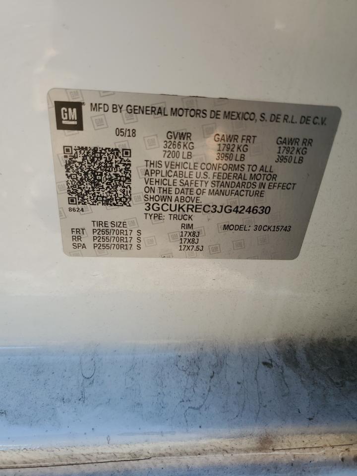 2018 Chevrolet Silverado K1500 Lt VIN: 3GCUKREC3JG424630 Lot: 82245725