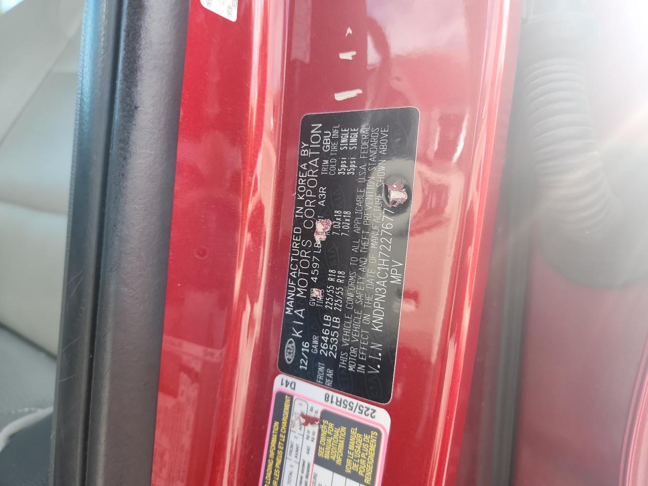 2017 Kia Sportage Ex VIN: KNDPN3AC1H7227677 Lot: 82256825