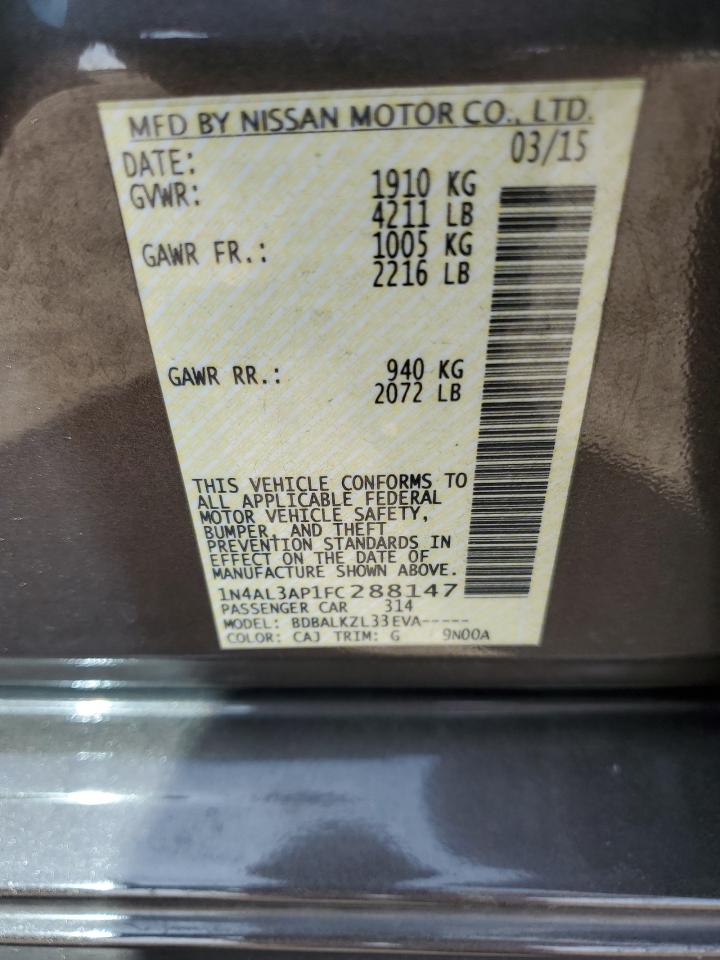 2015 Nissan Altima 2.5 VIN: 1N4AL3AP1FC288147 Lot: 85599055