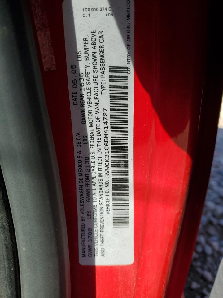 2005 Volkswagen New Beetle Gls VIN: 3VWCK31C85M414727 Lot: 85729905