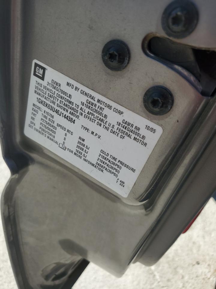 2006 GMC Yukon Denali VIN: 1GKEK63U46J144384 Lot: 85938655