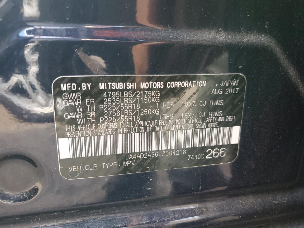 2018 Mitsubishi Outlander Es VIN: JA4AD2A36JZ004218 Lot: 90304925