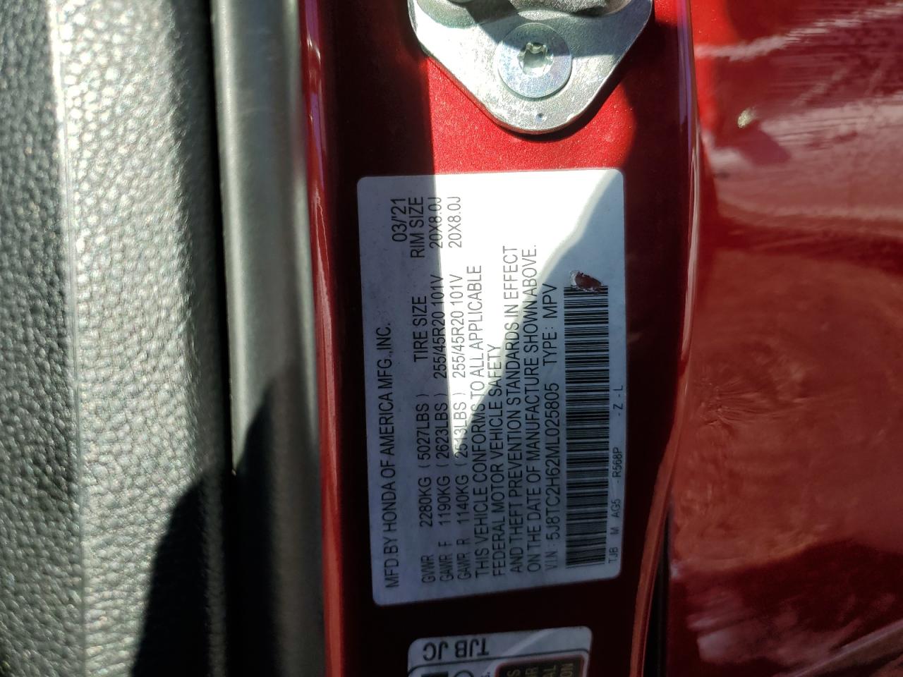 2021 Acura Rdx A-Spec VIN: 5J8TC2H62ML025805 Lot: 69663845