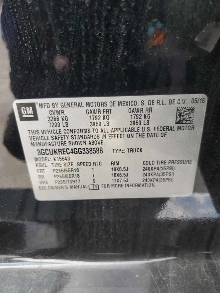 2016 Chevrolet Silverado K1500 Lt VIN: 3GCUKREC4GG338588 Lot: 82338855