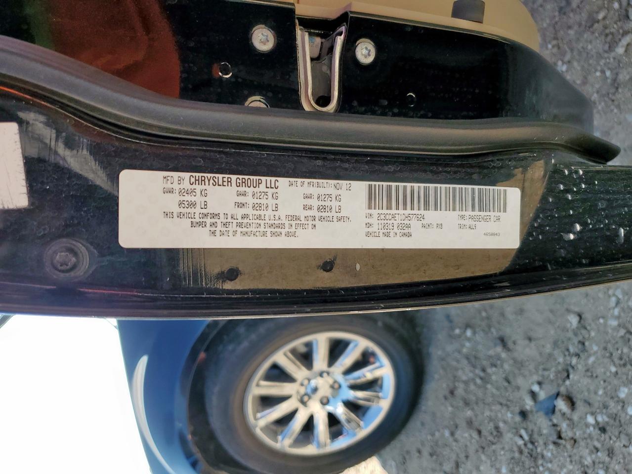 2013 Chrysler 300C VIN: 2C3CCAET1DH577624 Lot: 90307345