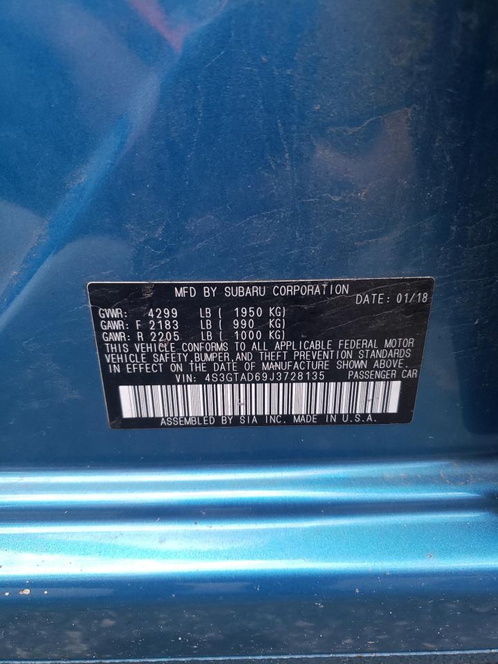 2018 Subaru Impreza Premium Plus VIN: 4S3GTAD69J3728135 Lot: 84726165