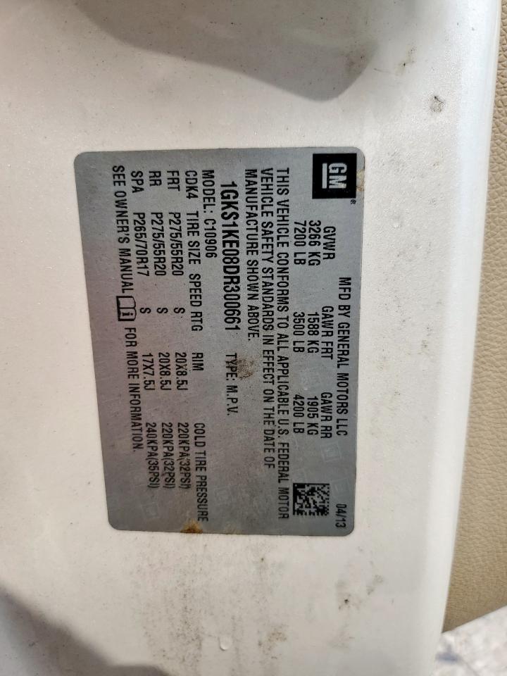 2013 GMC Yukon Xl C1500 Slt VIN: 1GKS1KE08DR300661 Lot: 84572355