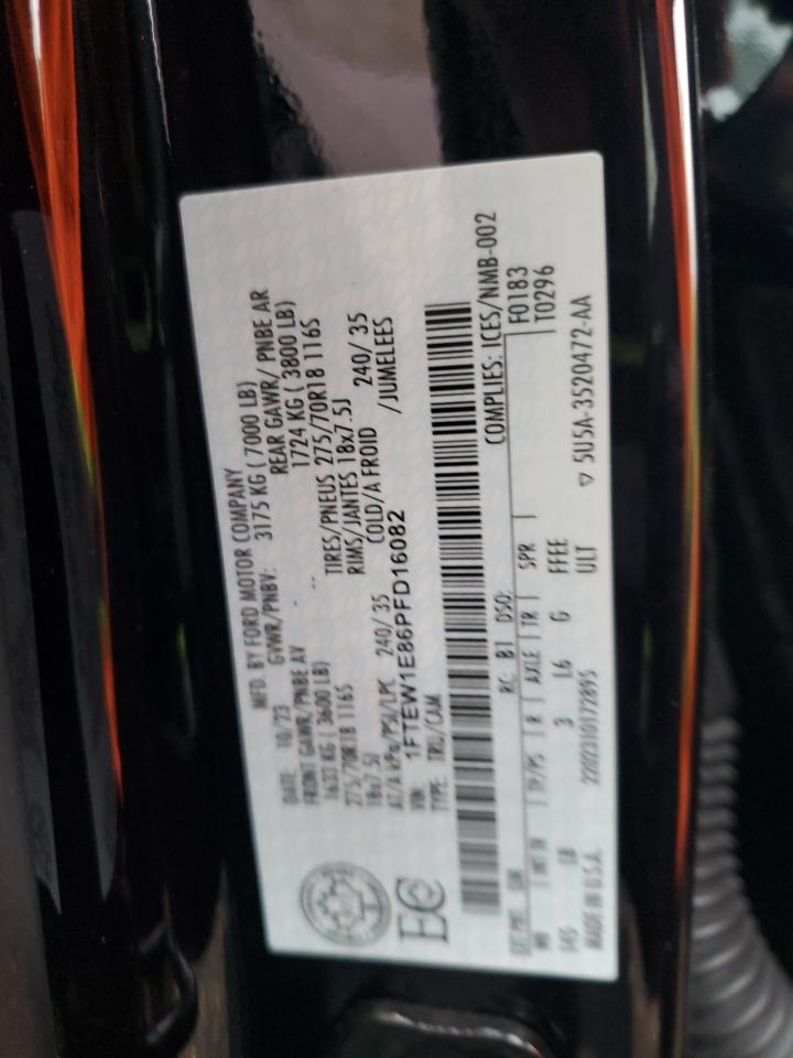 2023 Ford F150 Supercrew VIN: 1FTEW1E86PFD16082 Lot: 90056675