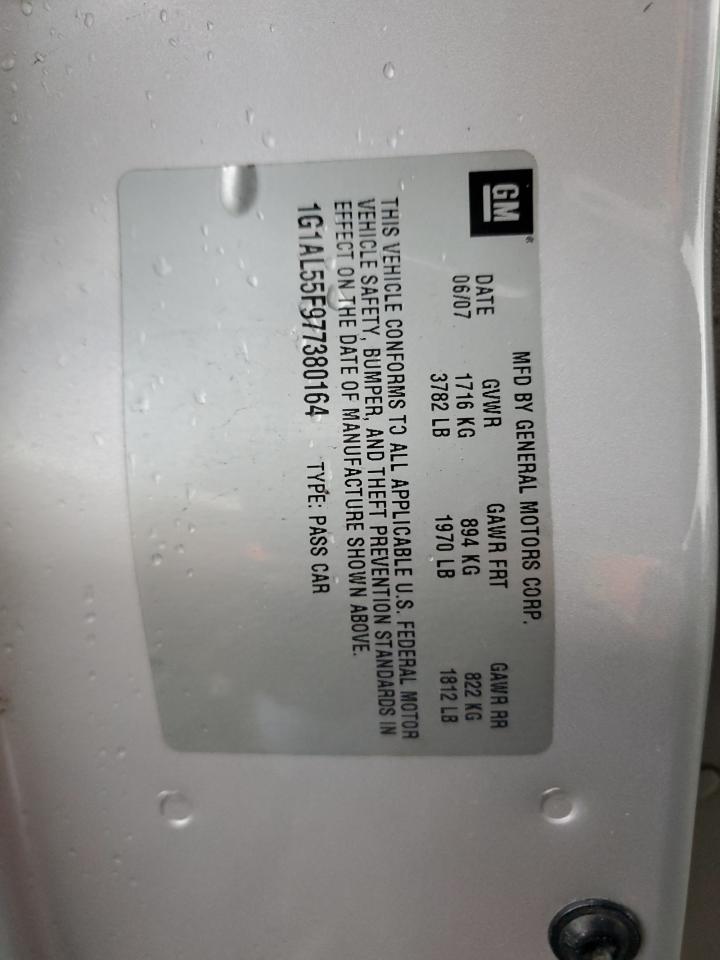 2007 Chevrolet Cobalt Lt VIN: 1G1AL55F977380164 Lot: 90521365