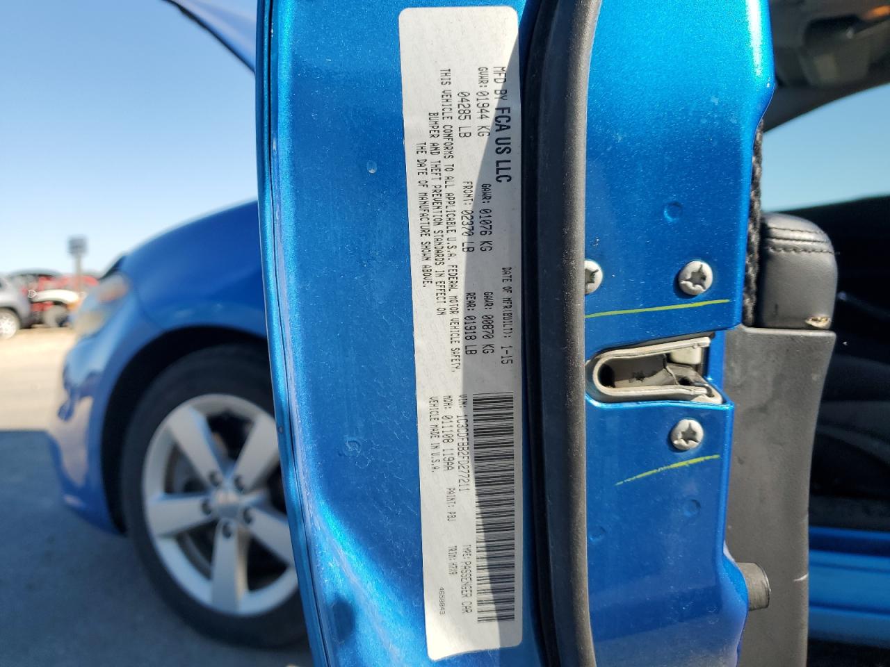 2015 Dodge Dart Sxt VIN: 1C3CDFBB2FD277211 Lot: 82227655