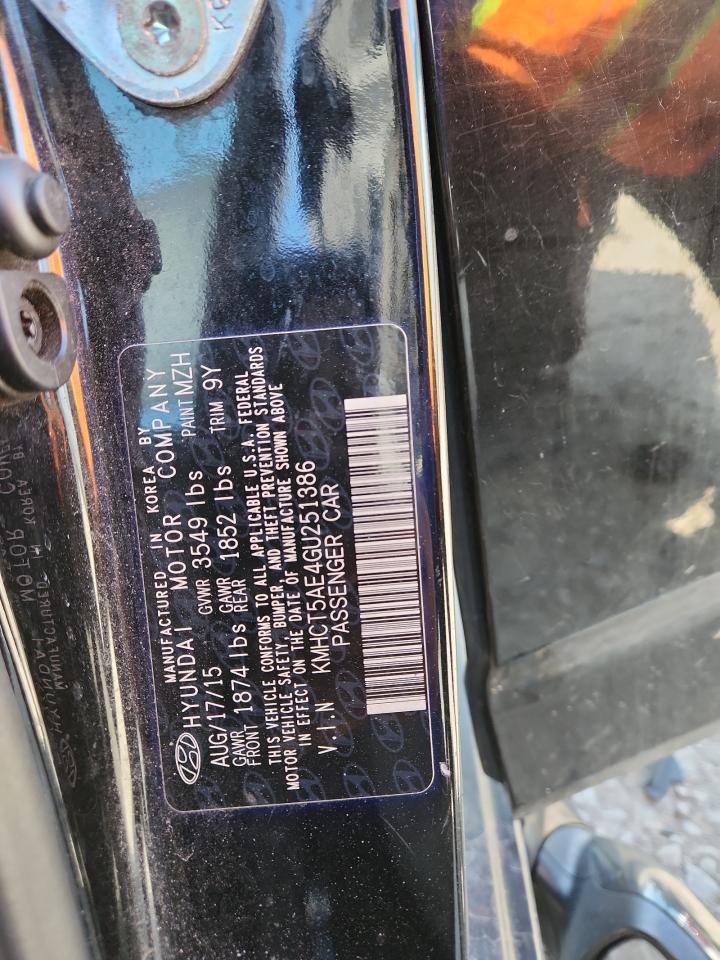 2016 Hyundai Accent Se VIN: KMHCT5AE4GU251386 Lot: 86881295