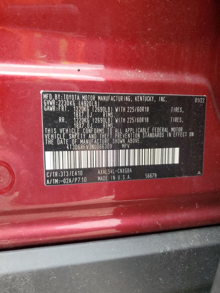 2022 Toyota Rav4 Limited VIN: 4T3D6RFV3NU066309 Lot: 82375505