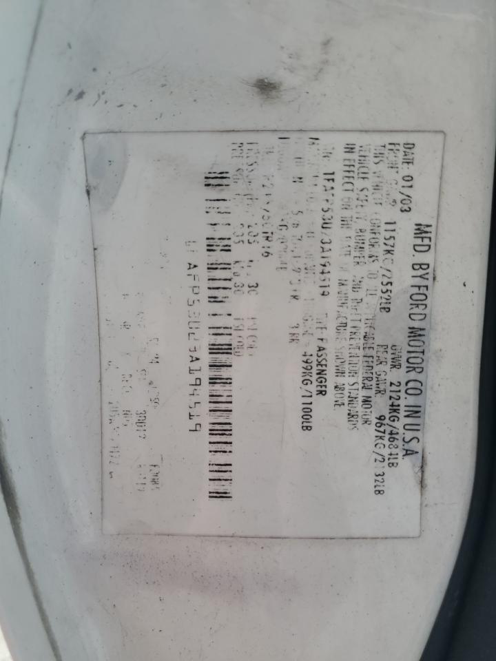 2003 Ford Taurus Se VIN: 1FAFP53U23A194519 Lot: 81839955